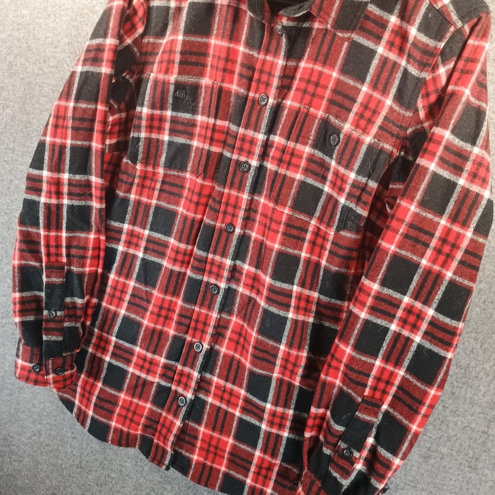 Duluth Trading X Pendleton Flannel Men M Red Black Wool Long Sleeve Lumberjack - Picture 5 of 9